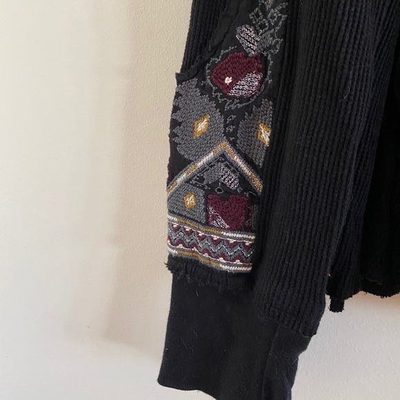 Free People Embroidered Waffle Long Sleeve - Picture 2 of 6